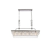 Elegant Lighting Nordic 6 Light 40" Wide Crystal Linear Chandelier with Clear Crystals Antique Silver