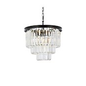 Elegant Lighting Sydney 9 Light 20" Wide Crystal Mini Chandelier with Clear Royal Cut Crystals Matte Black