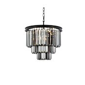 Elegant Lighting Sydney 9 Light 20" Wide Crystal Mini Chandelier with Silver Shade Royal Cut Crystals Matte Black