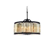 Elegant Lighting Chelsea 8 Light 28" Wide Crystal Drum Chandelier with Golden Teak Royal Cut Crystals Matte Black