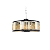 Elegant Lighting Chelsea 10 Light 36" Wide Crystal Drum Chandelier with Golden Teak Royal Cut Crystals Matte Black