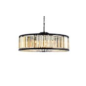 Elegant Lighting Chelsea 10 Light 44" Wide Crystal Drum Chandelier with Golden Teak Royal Cut Crystals Matte Black