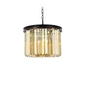 Elegant Lighting Sydney 6 Light 20" Wide Crystal Pendant with Golden Teak Royal Cut Crystals Matte Black