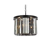 Elegant Lighting Sydney 6 Light 20" Wide Crystal Pendant with Silver Shade Royal Cut Crystals Matte Black