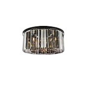 Elegant Lighting Sydney 8 Light 32" Wide Flush Mount Drum Ceiling Fixture with Silver Shade Royal Cut Crystals Matte Black