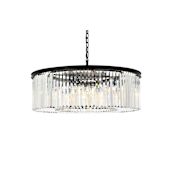 Elegant Lighting Sydney 10 Light 44" Wide Crystal Drum Chandelier with Clear Royal Cut Crystals Matte Black