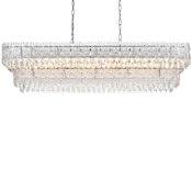 Elegant Lighting Emilia 8 Light 50" Wide Crystal Linear Chandelier Chrome