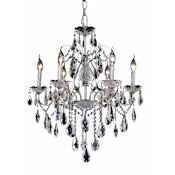 Elegant Lighting St. Francis 6 Light 24" Wide Crystal Chandelier with Clear Royal Cut Crystals Chrome