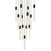 Elegant Lighting Weston 13 Light 26" Wide LED Crystal Multi Light Pendant with Clear Crystal Accents Black