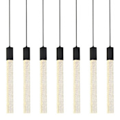 Elegant Lighting Weston 7 Light 42" Wide LED Crystal Linear Pendant with Clear Crystal Accents Black