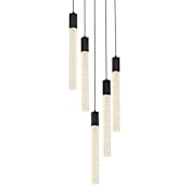 Elegant Lighting Weston 5 Light 20" Wide LED Crystal Multi Light Pendant with Clear Crystal Accents Black