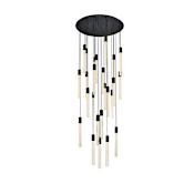 Elegant Lighting Weston 25 Light 42" Wide LED Crystal Multi Light Pendant with Clear Crystal Accents Black