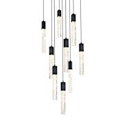 Elegant Lighting Aurora 20" Wide Crystal Multi Light Pendant Black