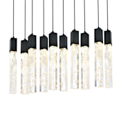 Elegant Lighting Aurora 42" Wide Crystal Linear Pendant Black