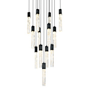 Elegant Lighting Aurora 26" Wide Crystal Multi Light Pendant Black