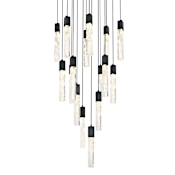 Elegant Lighting Aurora 30" Wide Crystal Multi Light Pendant Black
