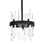 Elegant Lighting Serena 6 Light 10" Wide Crystal Mini Pendant with Clear Crystal Accents Black
