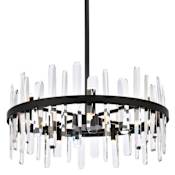Elegant Lighting Serena 14 Light 25" Wide Crystal Drum Chandelier with Clear Crystal Accents Black