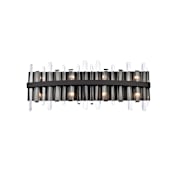 Elegant Lighting Serena 8 Light 30" Wide Vanity Light with Clear Crystal Accents Black