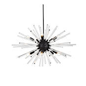 Elegant Lighting Sienna 10 Light 36" Wide Crystal Sputnik Chandelier with Clear Royal Cut Crystals Black