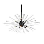 Elegant Lighting Sienna 10 Light 46" Wide Crystal Sputnik Chandelier with Clear Royal Cut Crystals Black