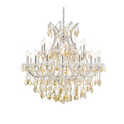 Elegant Lighting Maria Theresa 24 Light 36" Wide Crystal Chandelier with Golden Teak Royal Cut Crystals Chrome