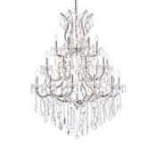 Elegant Lighting Maria Theresa 28 Light 38" Wide Crystal Chandelier with Clear Royal Cut Crystals Chrome