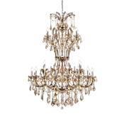 Elegant Lighting Maria Theresa 36 Light 46" Wide Crystal Chandelier with Golden Teak Royal Cut Crystals Golden Teak