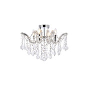 Elegant Lighting Maria Theresa 4 Light 18" Wide Semi-Flush Ceiling Fixture with Clear Royal Cut Crystals Chrome