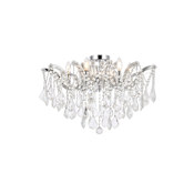 Elegant Lighting Maria Theresa 6 Light 24" Wide Semi-Flush Ceiling Fixture with Clear Royal Cut Crystals Chrome