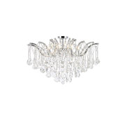 Elegant Lighting Maria Theresa 8 Light 36" Wide Semi-Flush Ceiling Fixture with Clear Royal Cut Crystals Chrome