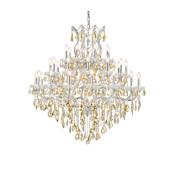 Elegant Lighting Maria Theresa 37 Light 44" Wide Crystal Chandelier with Golden Teak Royal Cut Crystals Chrome