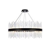 Elegant Lighting Dallas 18 Light 32" Wide Crystal Drum Chandelier with Clear Royal Cut Crystals Black