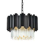 Elegant Lighting Willow 4 Light 16" Wide Waterfall Chandelier Black