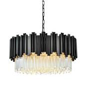 Elegant Lighting Willow 8 Light 24" Wide Waterfall Chandelier Black