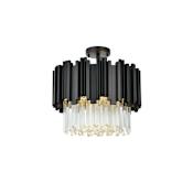 Elegant Lighting Willow 4 Light 16" Wide Semi-Flush Mount Ceiling Fixture Black