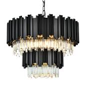 Elegant Lighting Willow 8 Light 24" Wide Tiered Waterfall Chandelier Black