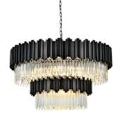 Elegant Lighting Willow 16 Light 40" Wide Waterfall Chandelier Black