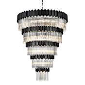 Elegant Lighting Willow 43 Light 59" Wide Waterfall Chandelier Black