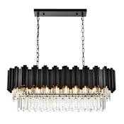 Elegant Lighting Willow 9 Light 36" Wide Linear Chandelier Black