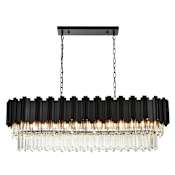 Elegant Lighting Willow 12 Light 47" Wide Linear Chandelier Black