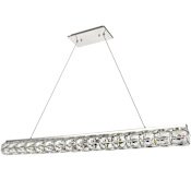 Elegant Lighting Valetta 48" Wide LED Crystal Linear Chandelier with Clear Royal Cut Crystals Chrome