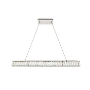 Elegant Lighting Monroe 39" Wide LED Crystal Linear Chandelier with Clear Royal Cut Crystals Chrome