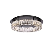 Elegant Lighting Monroe 22" Wide LED Semi-Flush Ceiling Fixture with Clear Crystal Accents Black