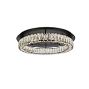 Elegant Lighting Monroe 26" Wide LED Semi-Flush Ceiling Fixture with Clear Royal Cut Crystals Black