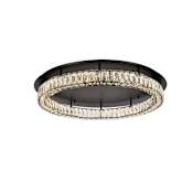 Elegant Lighting Monroe 34" Wide LED Semi-Flush Ceiling Fixture with Clear Royal Cut Crystals Black