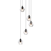 Elegant Lighting Eren 5 Light 12" Wide Crystal Multi Light Pendant Black