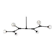 Elegant Lighting Zayne 6 Light 28" Wide Multi Light Pendant Black / Clear