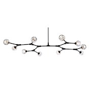 Elegant Lighting Zayne 10 Light 35" Wide Multi Light Pendant Black / Clear