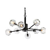 Elegant Lighting Graham 8 Light 24" Wide Multi Light Pendant Black / Clear